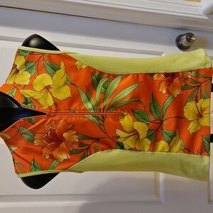 SHEILA MOON Women's Orange Hibiscus cycling jersey - M